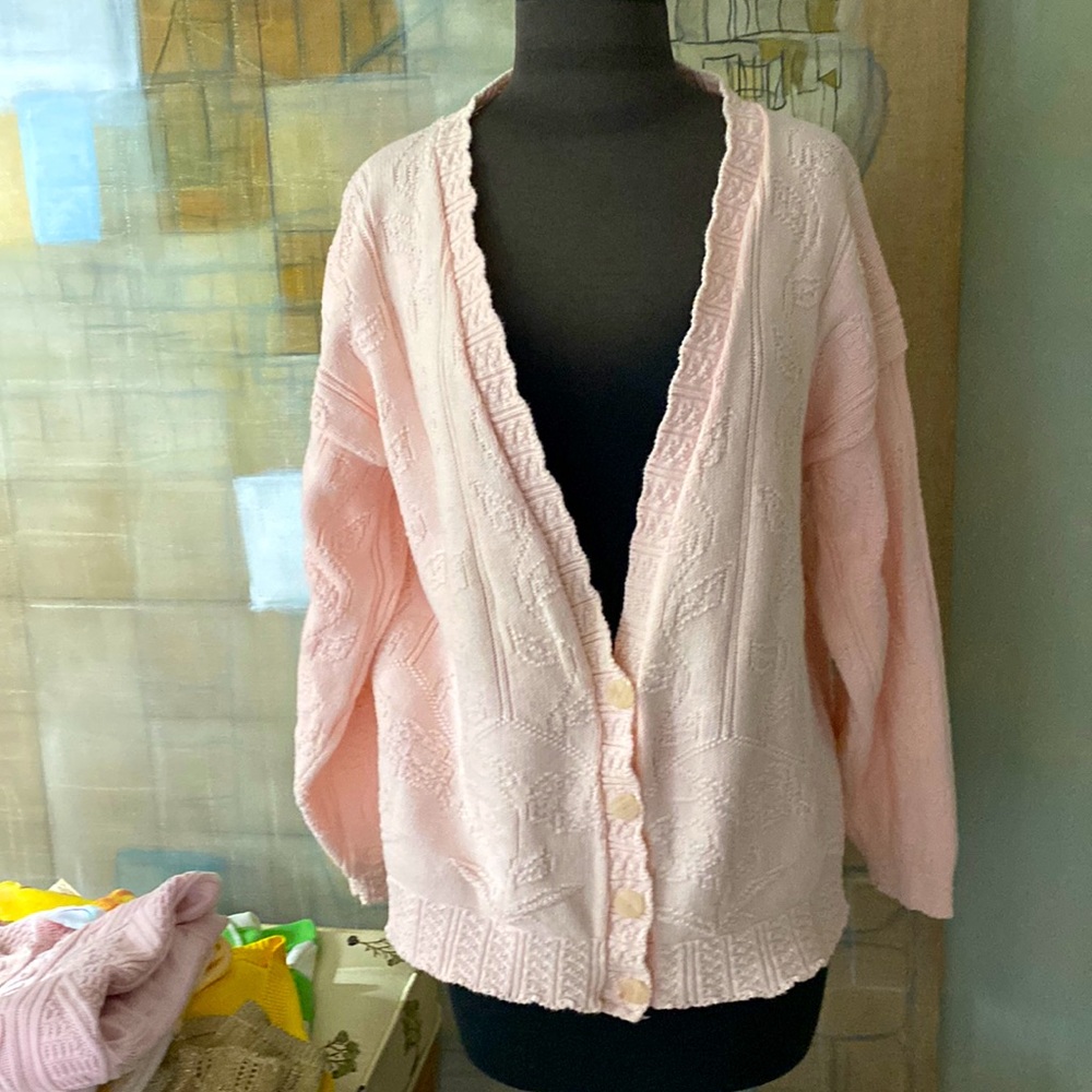 Pink Cotton Cardigan